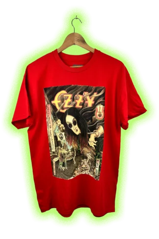 Camiseta roja CHILDREN OF THE GRAVE de ANKOR, ilustración de Mariano «El Tata» Martínez, vista frontal